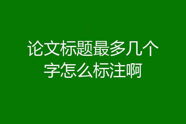 论文标题最多几个字怎么标注啊