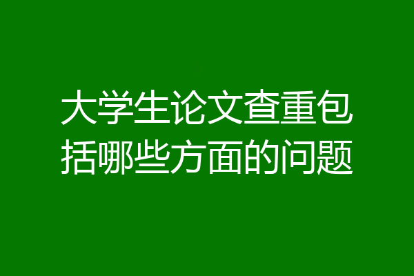 大学生论文查重包括哪些方面的问题