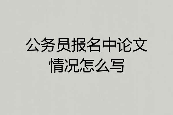 公务员报名中论文情况怎么写