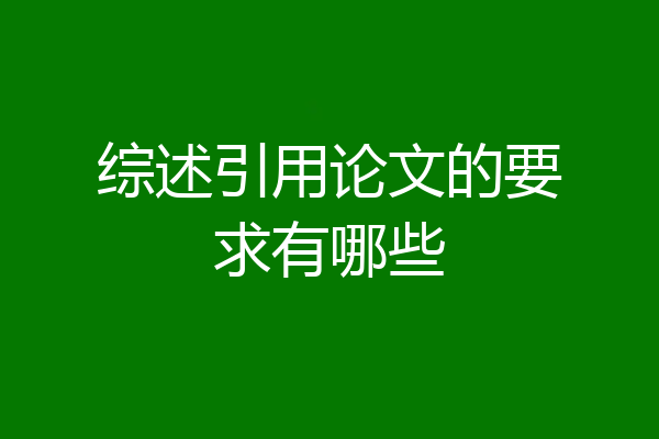 综述引用论文的要求有哪些