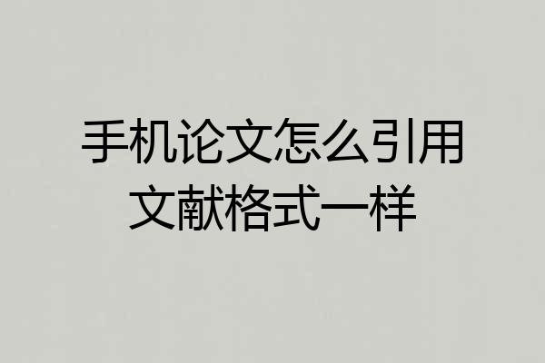 手机论文怎么引用文献格式一样
