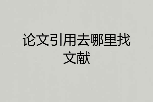 论文引用去哪里找文献