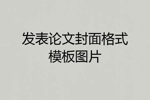发表论文封面格式模板图片