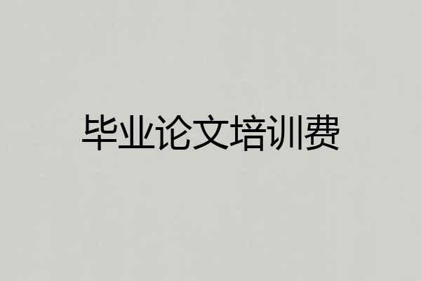 毕业论文培训费