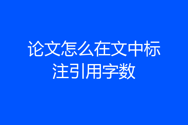 论文怎么在文中标注引用字数