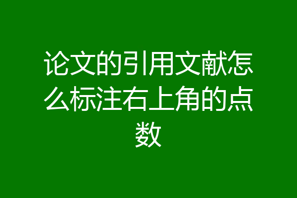 论文的引用文献怎么标注右上角的点数