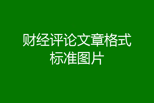 财经评论文章格式标准图片