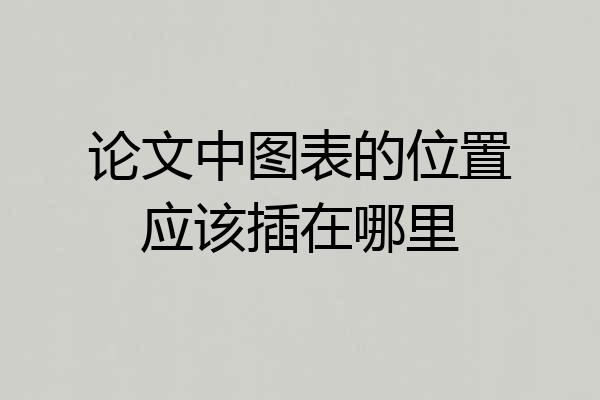论文中图表的位置应该插在哪里
