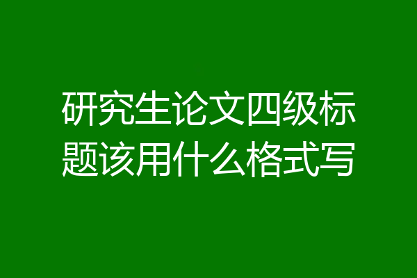 研究生论文四级标题该用什么格式写