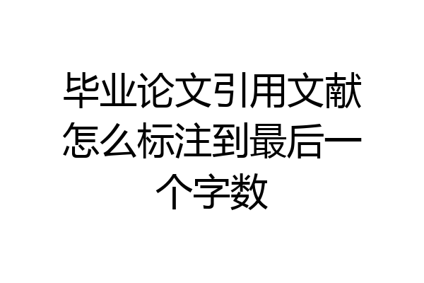 毕业论文引用文献怎么标注到最后一个字数