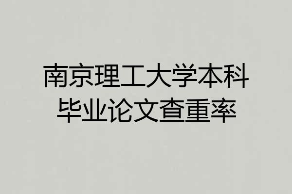 南京理工大学本科毕业论文查重率