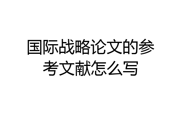 国际战略论文的参考文献怎么写