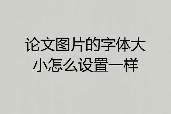 论文图片的字体大小怎么设置一样
