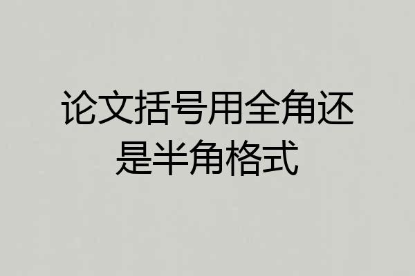 论文括号用全角还是半角格式