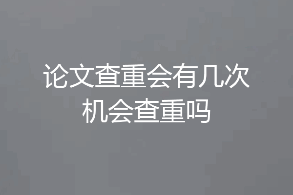 论文查重会有几次机会查重吗