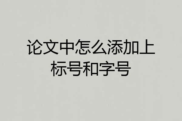 论文中怎么添加上标号和字号