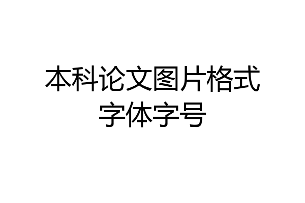 本科论文图片格式字体字号
