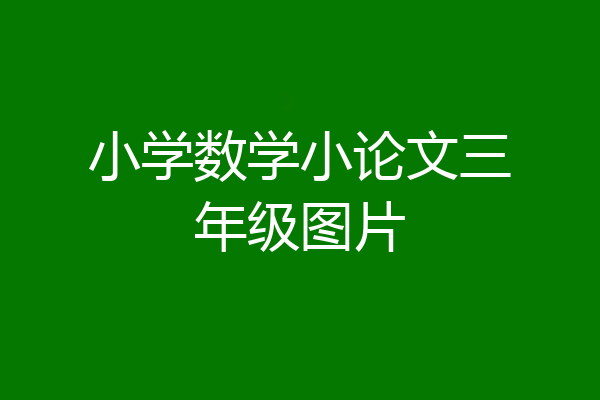 小学数学小论文三年级图片