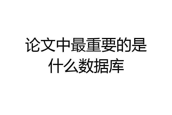 论文中最重要的是什么数据库