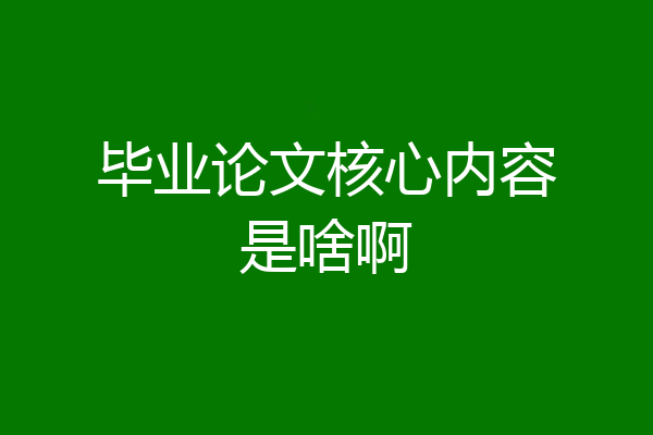 毕业论文核心内容是啥啊