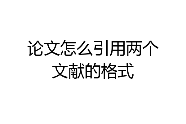 论文怎么引用两个文献的格式