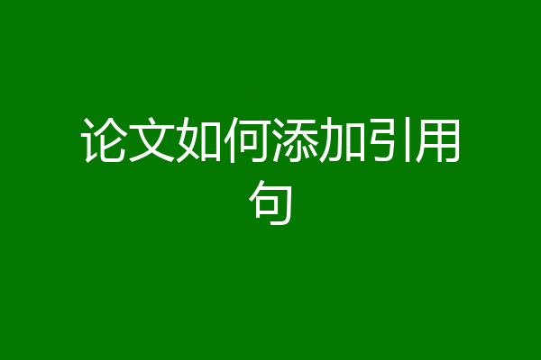 论文如何添加引用句