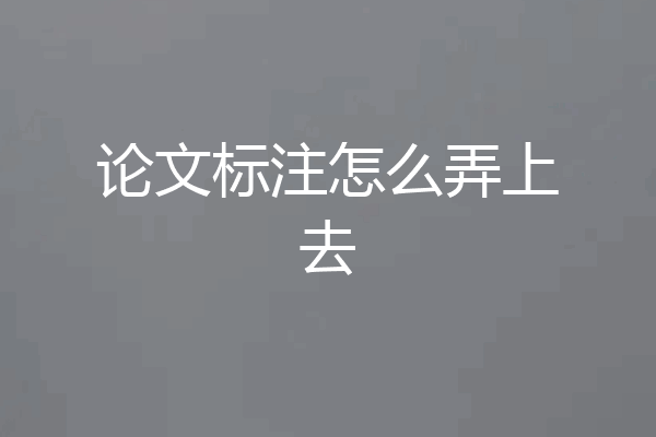 论文标注怎么弄上去