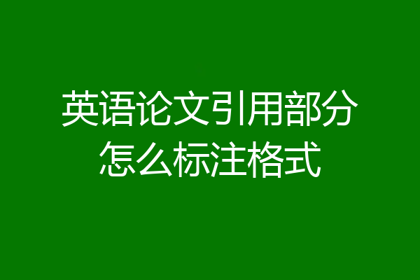 英语论文引用部分怎么标注格式