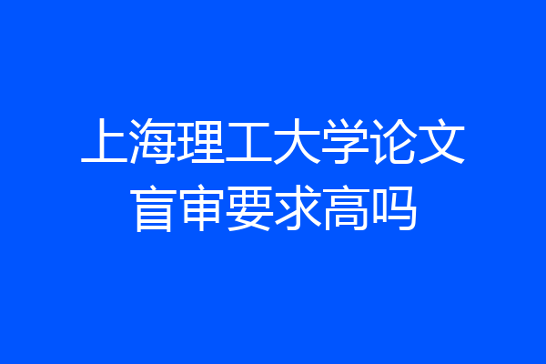 上海理工大学论文盲审要求高吗