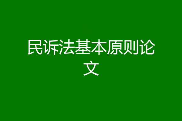 民诉法基本原则论文