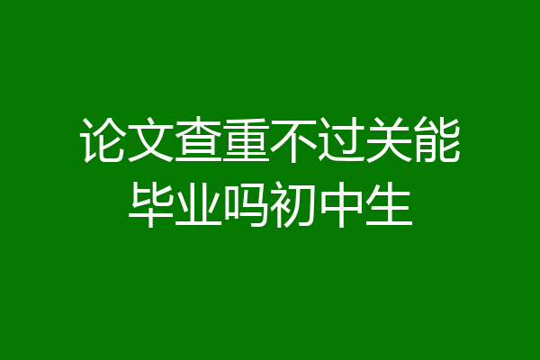 论文查重不过关能毕业吗初中生