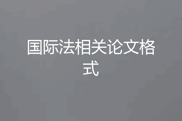 国际法相关论文格式