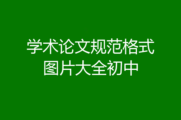 学术论文规范格式图片大全初中