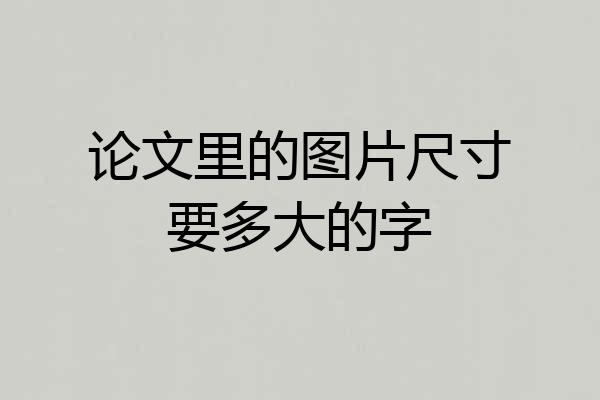 论文里的图片尺寸要多大的字