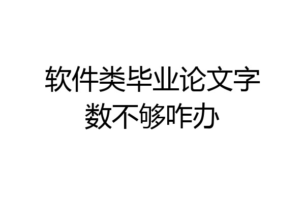 软件类毕业论文字数不够咋办