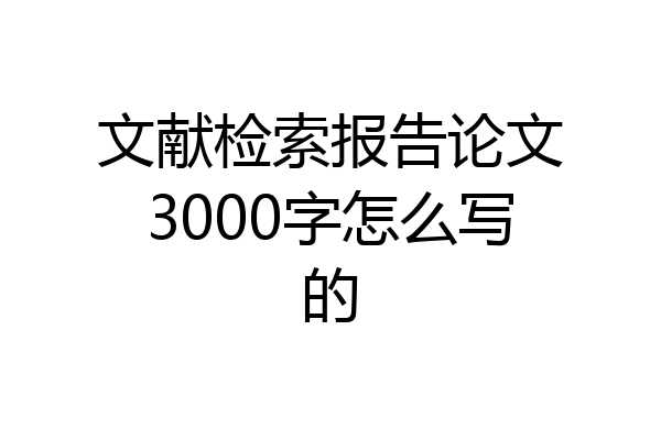 文献检索报告论文3000字怎么写的