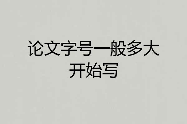 论文字号一般多大开始写