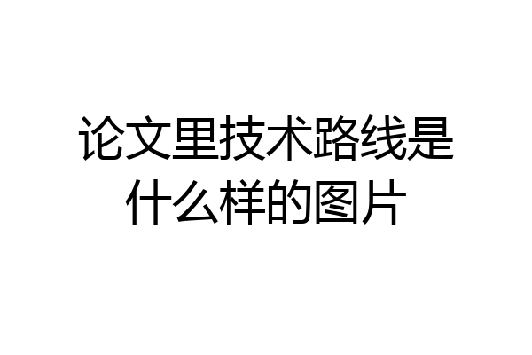 论文里技术路线是什么样的图片