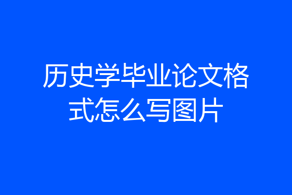 历史学毕业论文格式怎么写图片