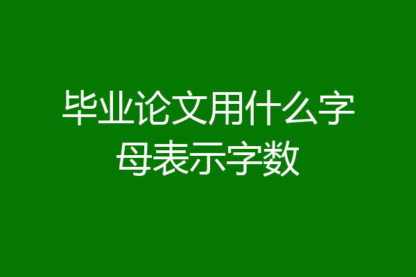 毕业论文用什么字母表示字数
