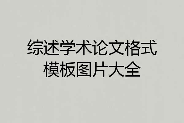 综述学术论文格式模板图片大全
