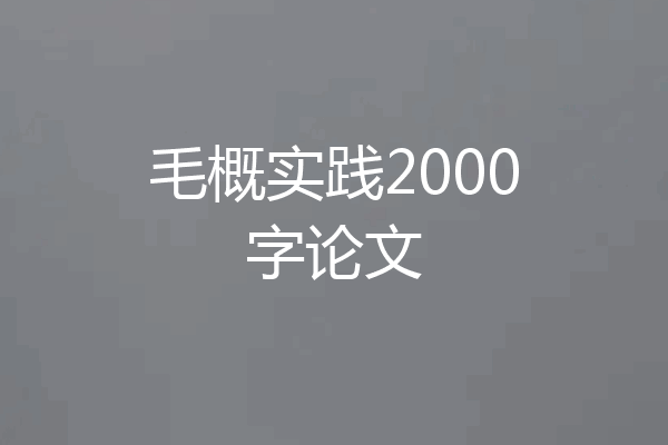 毛概实践2000字论文