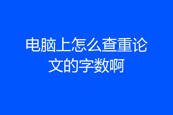 电脑上怎么查重论文的字数啊