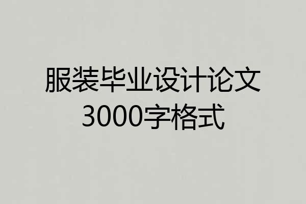服装毕业设计论文3000字格式