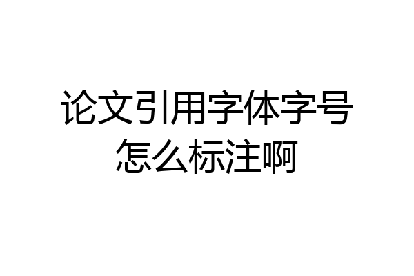 论文引用字体字号怎么标注啊