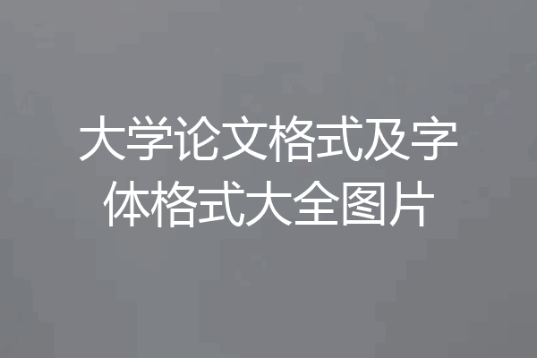 大学论文格式及字体格式大全图片