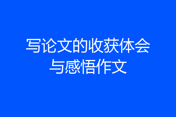 写论文的收获体会与感悟作文