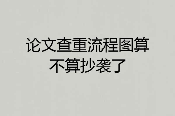 论文查重流程图算不算抄袭了