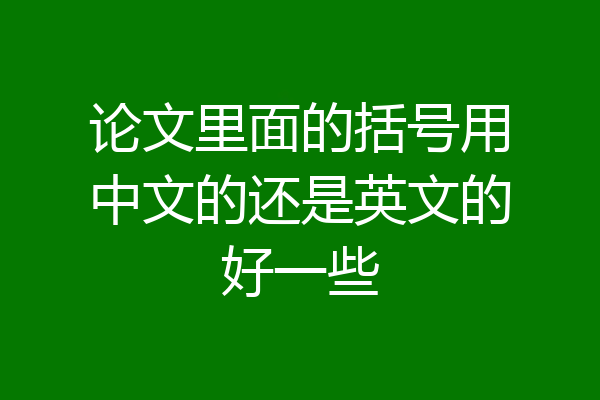 论文里面的括号用中文的还是英文的好一些