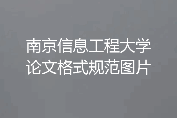 南京信息工程大学论文格式规范图片